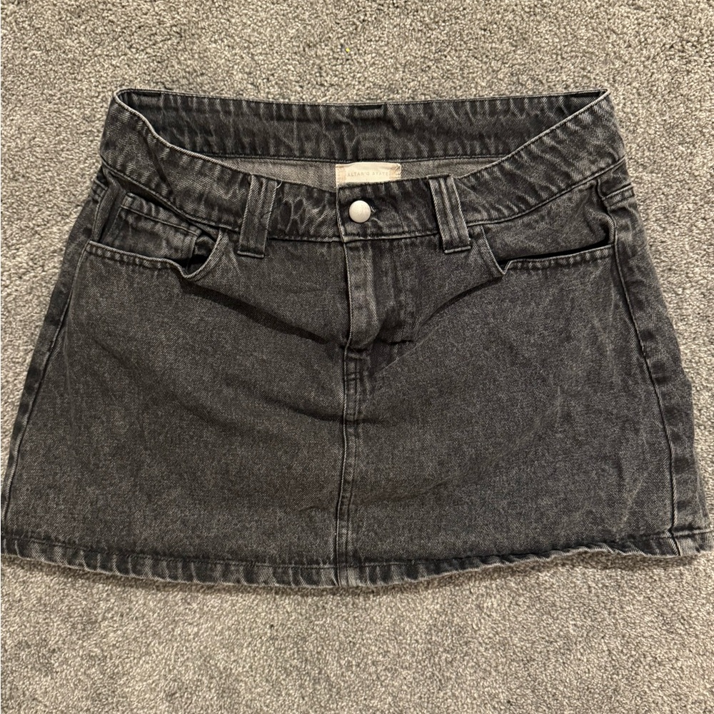 ALTAR’D STATE; LARGE Black Denim Mini Skirt